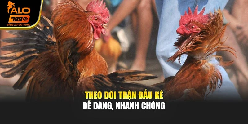 Theo dõi trận đấu kê dễ dàng, nhanh chóng